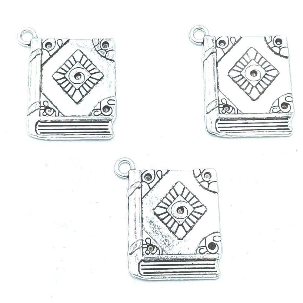 8948 12pcs Alloy Charms Book Pendants Bulk Zinc Jewelry Making for Necklace